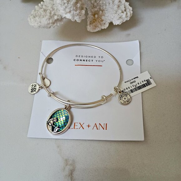 NEW! ALEX + ANI IRIDESCENT MERMAID CHARM BRACELET - Picture 2 of 3